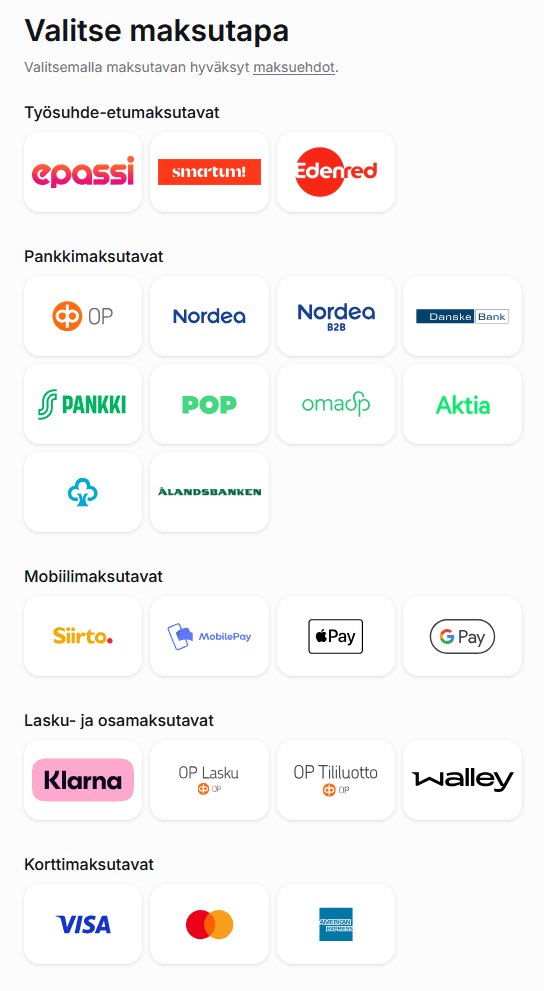 Finnish payment methods for Kajabi: MobilePay, Paytrail, employee benefits